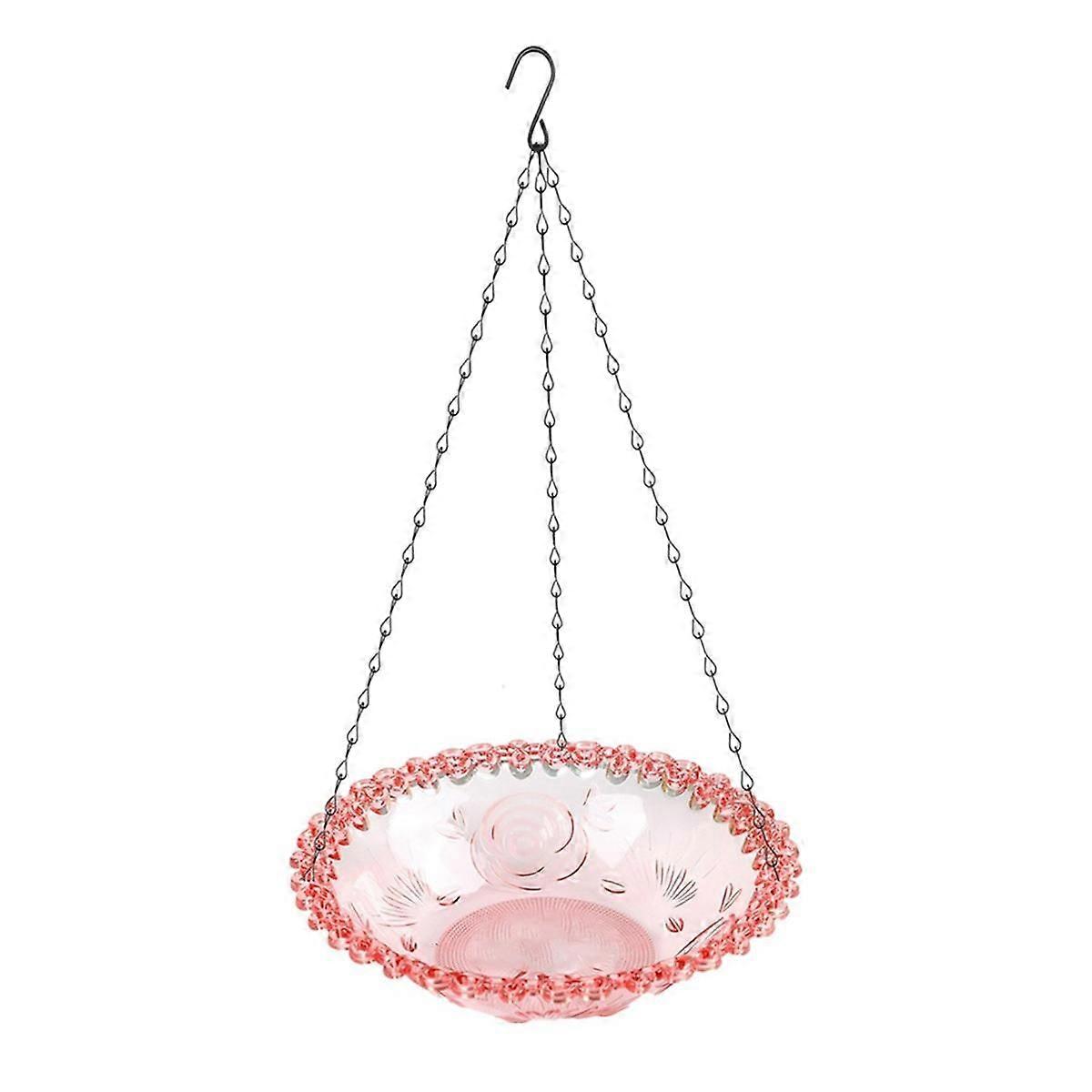 Bird Flower Shaped Hanging Bird Feeder Birdbath for Garden Outdoor,Yard Farm Supplies,Hummingbird F
