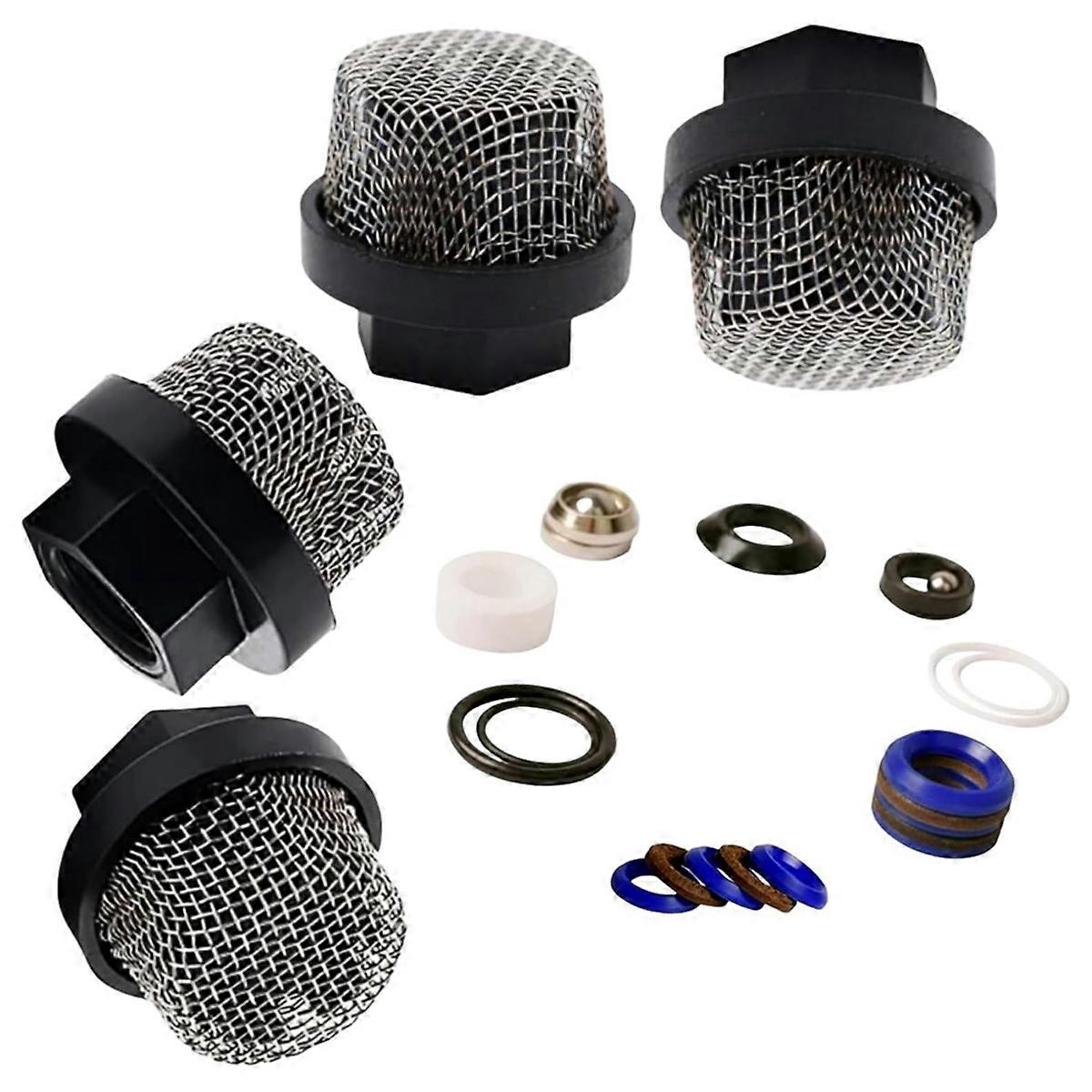 (1+4pk)244194 Pump Repair Packing Kit&246385 7/8 Inch UNF Inlet Strainer Screen Replacement Kit for 390 395 490 495 595