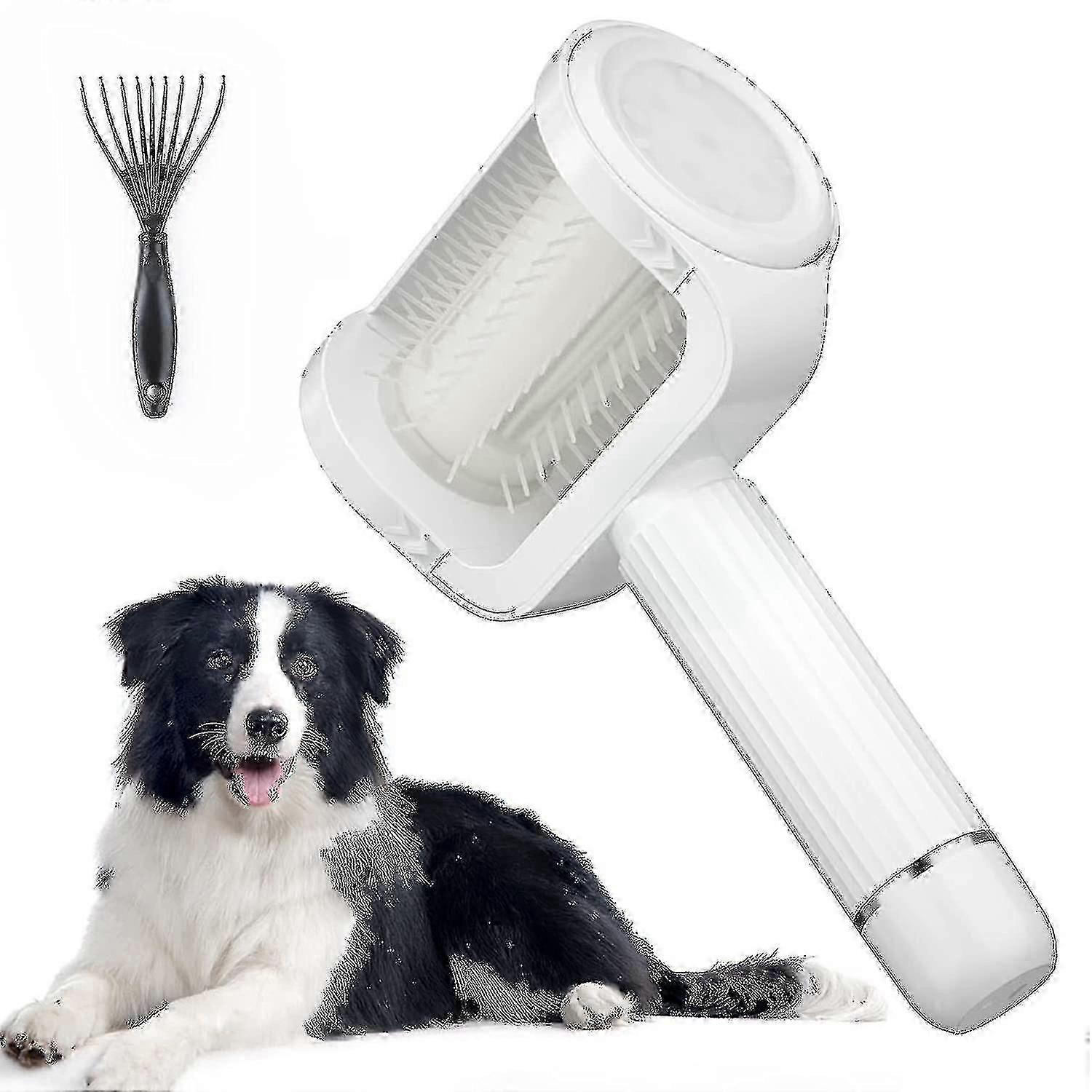 Electric Dog Brush For Long Haired Dogs Slicker Brush For Dogs Shedding High-efficiency Pet Grooming Brush Easily Cleaning Eco-friendly Portable Saves