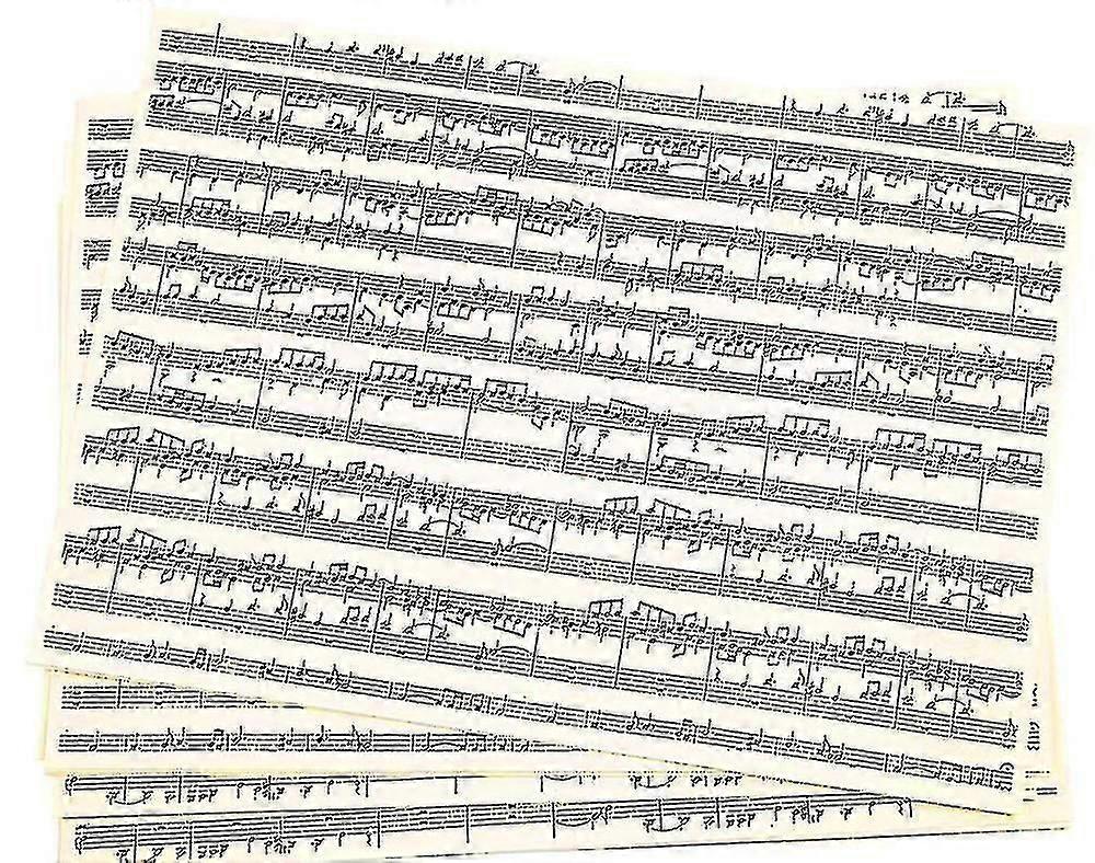 10 Music Note Printed A4 Kraft Paper Sheets | Papercraft Paper Packs
