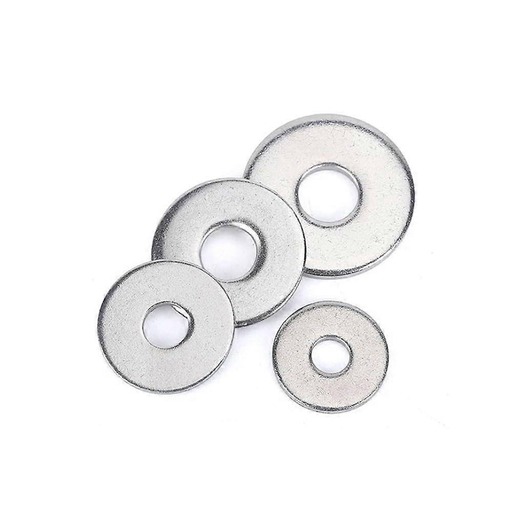 50 Pcs Stainless Steel Flat Washers in Sizes 6, 8, 10, 12, 1/4 to 7/8 for Hardware Installation and Assembly