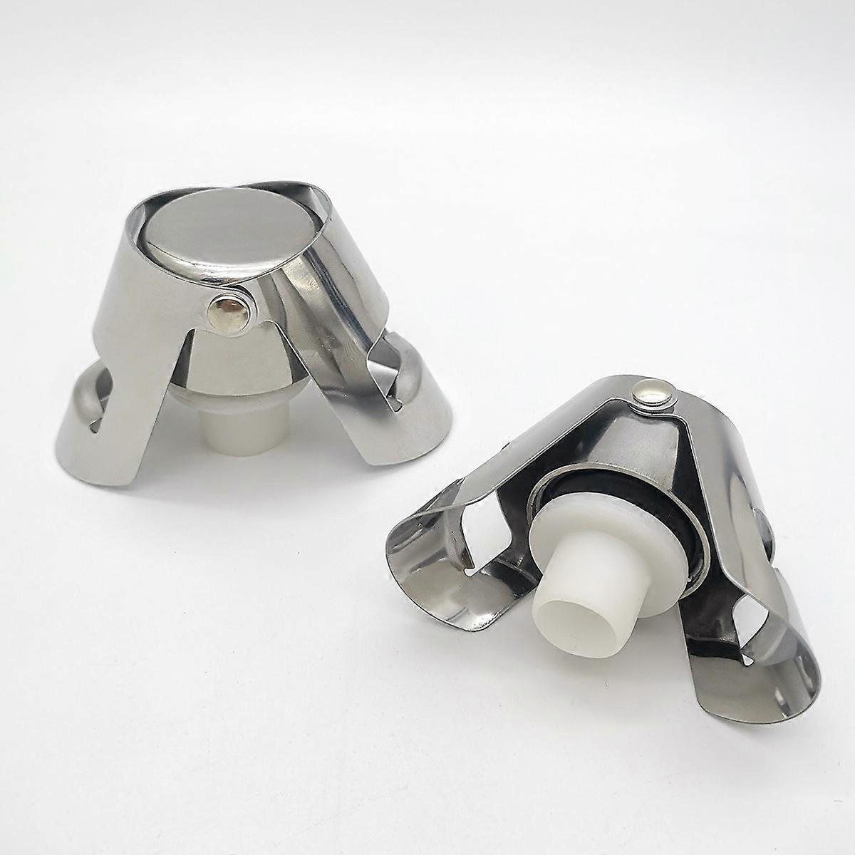3 Pack Stainless Steel Champagne Bottle Stopper Sealer, Leak-Proof, Compatible with Sparkling Wine, Durable Design