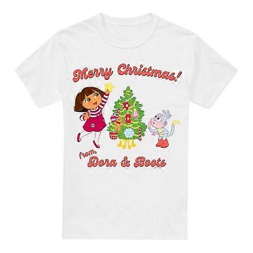 Dora The Explorer Mens Happy Holidays Dora & Boots T-Shirt