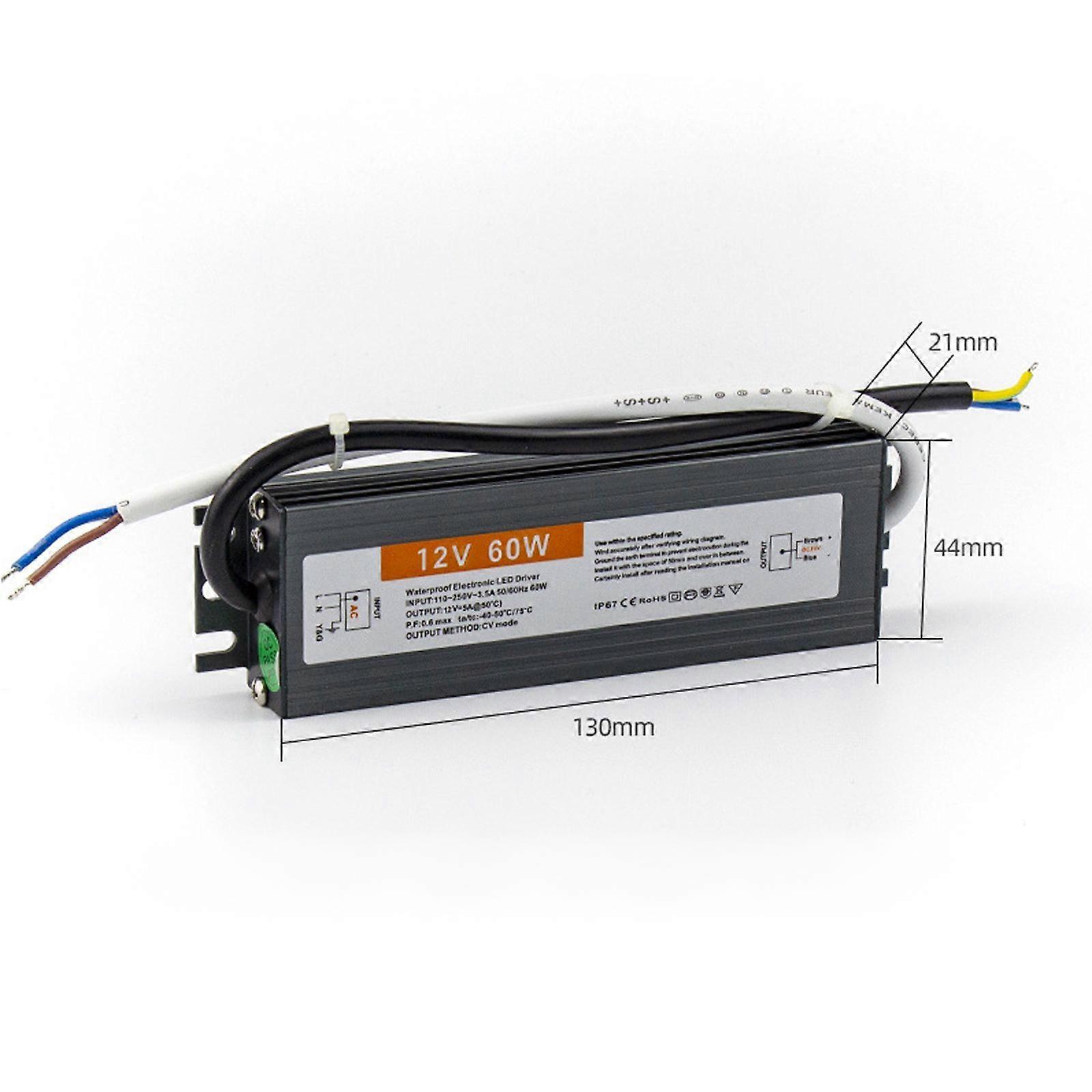 Waterproof AC 110V to DC 12V Voltage Converter Transformer Adapter LED Driverjc