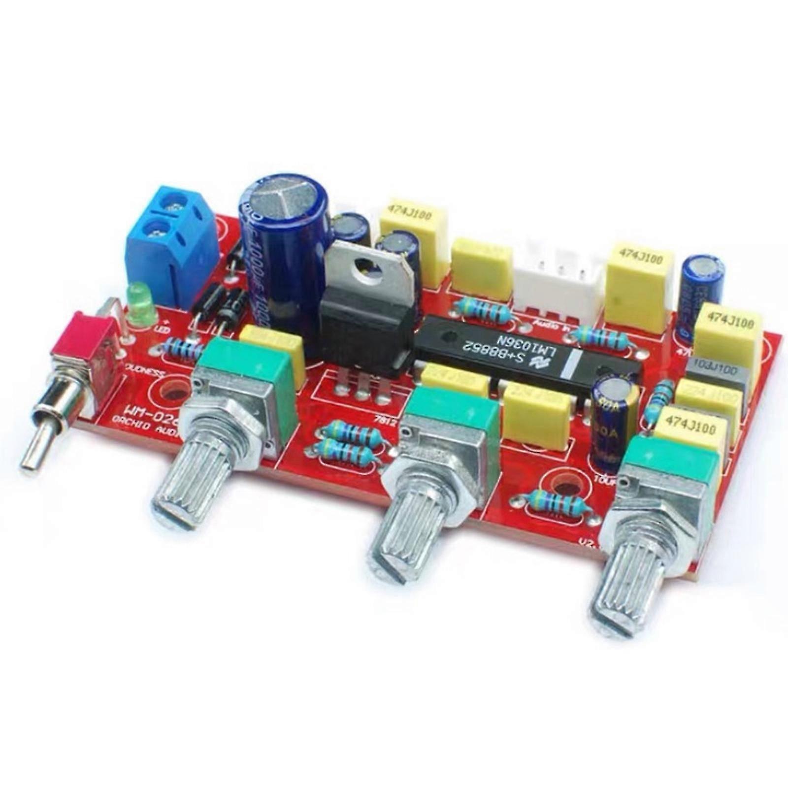 Lm1036 Op-amp Pre-amplifier Tone Board Module Hifi Bass Treble For Home Theater