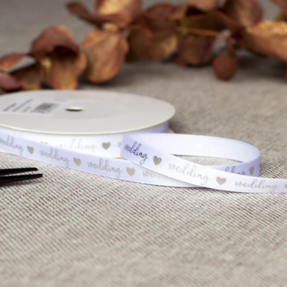 Silver Wedding Ribbon | Favours Gift Wrapping Grosgrain Craft 20m