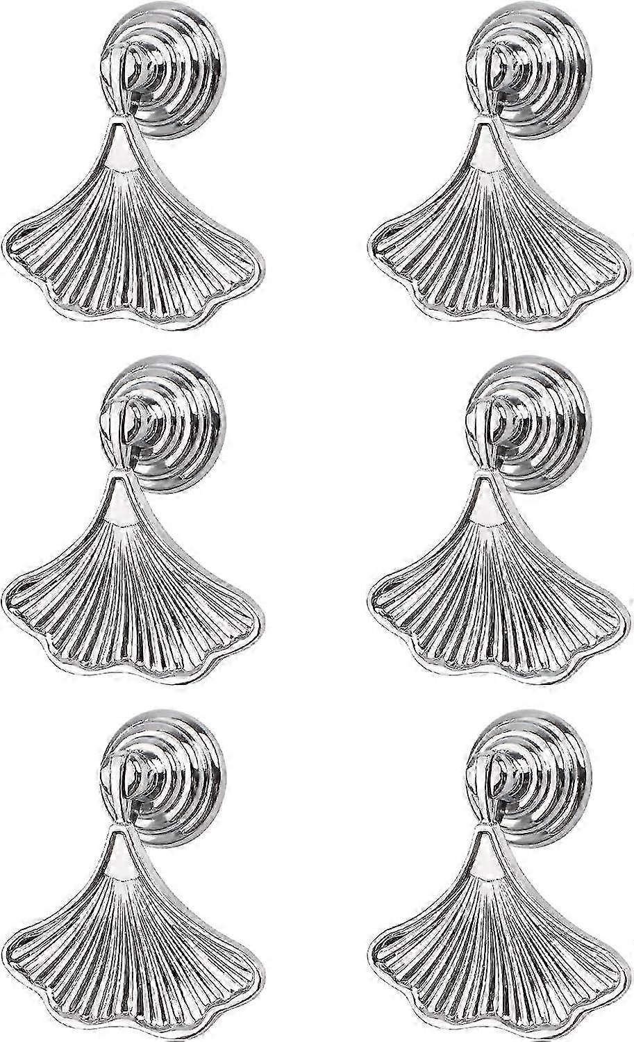 6pcs Golden Ginkgo Leaf Shape Drawer Handles - Single Hole for Wardrobes & Cupboards