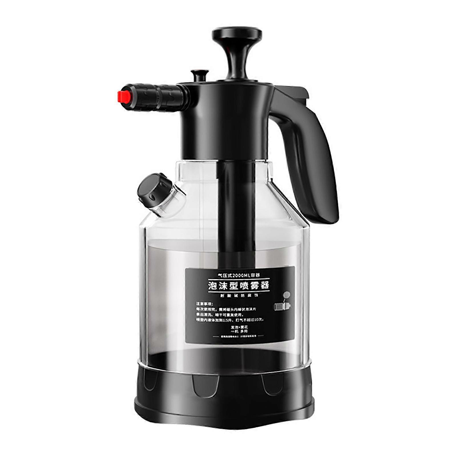 Hand Pressurized Spray Bottle 2L Multifunctional Foaming Pump Sprayer for Home and Car