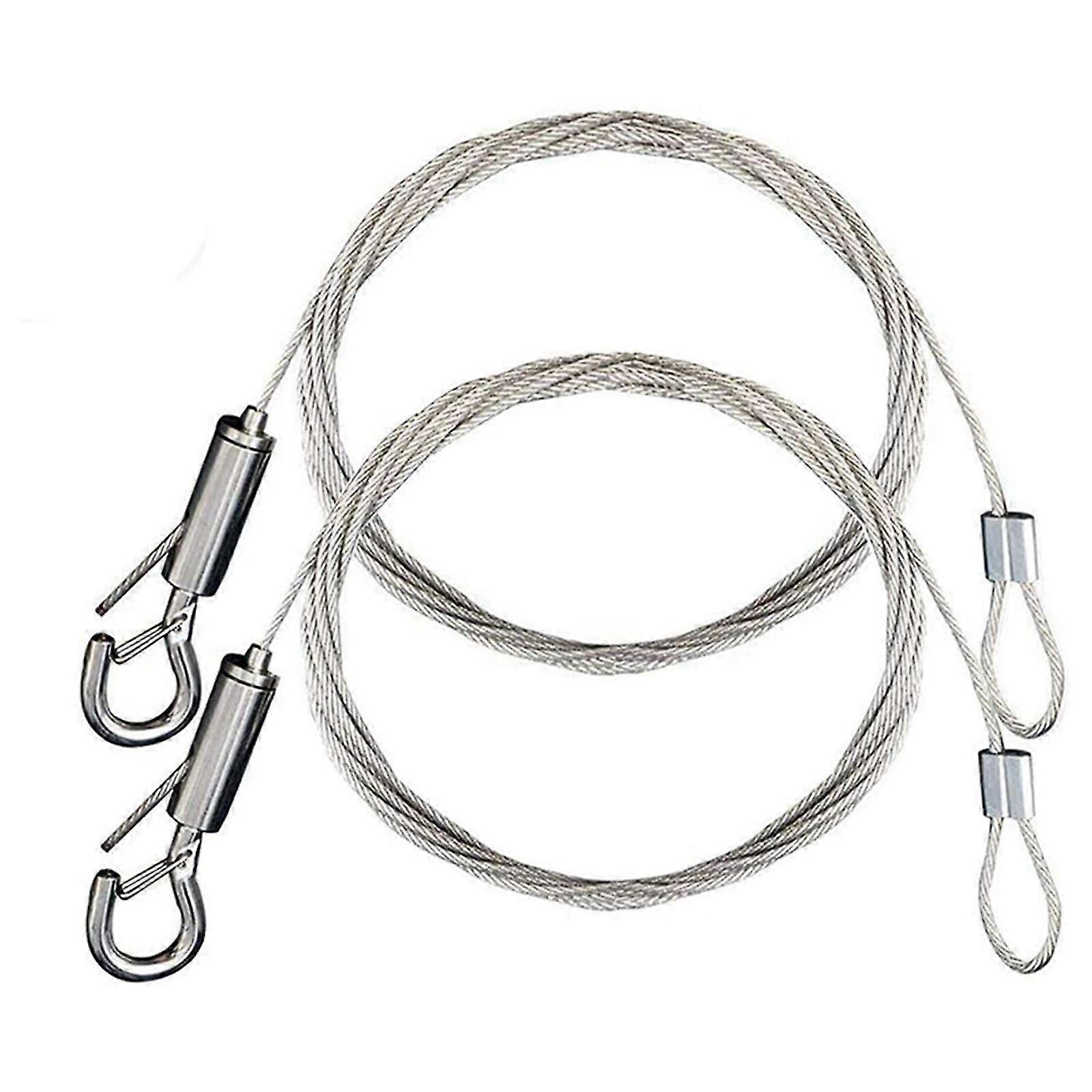 Adjustable Picture Hanging Wire Stainless Steel Strong Wire Rope with Loop and Hook 2m*1.5mm for