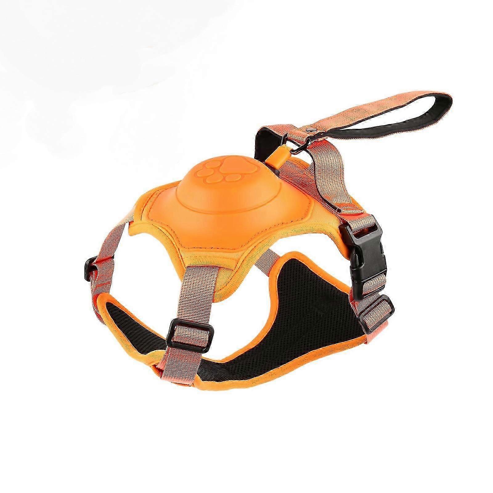 Retractable No-Pull Dog Harness, Auto-Stop Rope for Safety Use, Adjustable Reflective Oxford Easy Control,for 15-33 LBS Medium/Large Dogs Use(Orange)