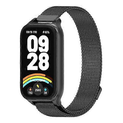 For Xiaomi Smart Band 9 Active / Redmi Band 3 Mijobs Metal Shell Milan Magnetic Watch Band