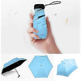 Piccolo mini ombrello portatile pieghevole da 5 tasche, mini ombrello da viaggio