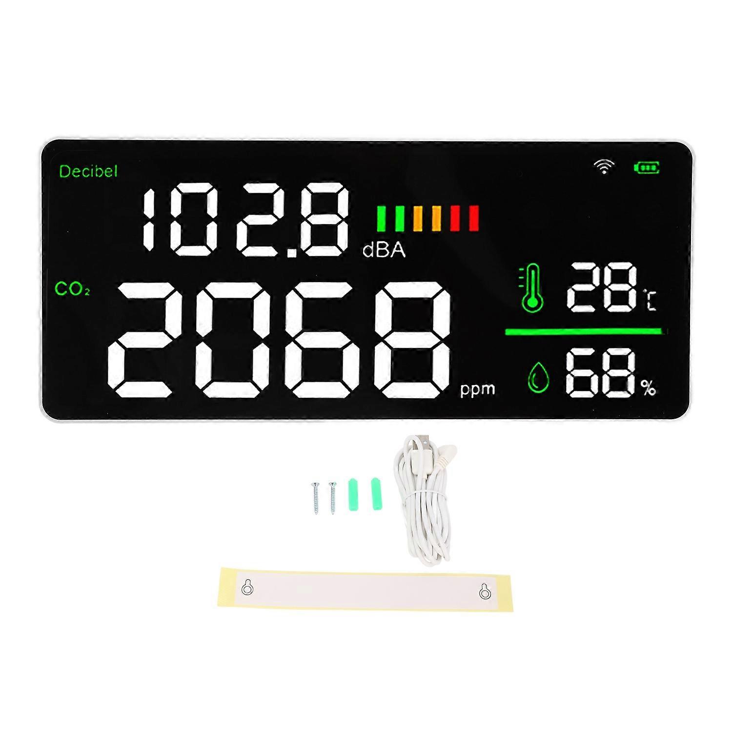 Wall Decibel Meter High Accuracy WIFI APP Control Wall Mount Sound Level CO2 Meter