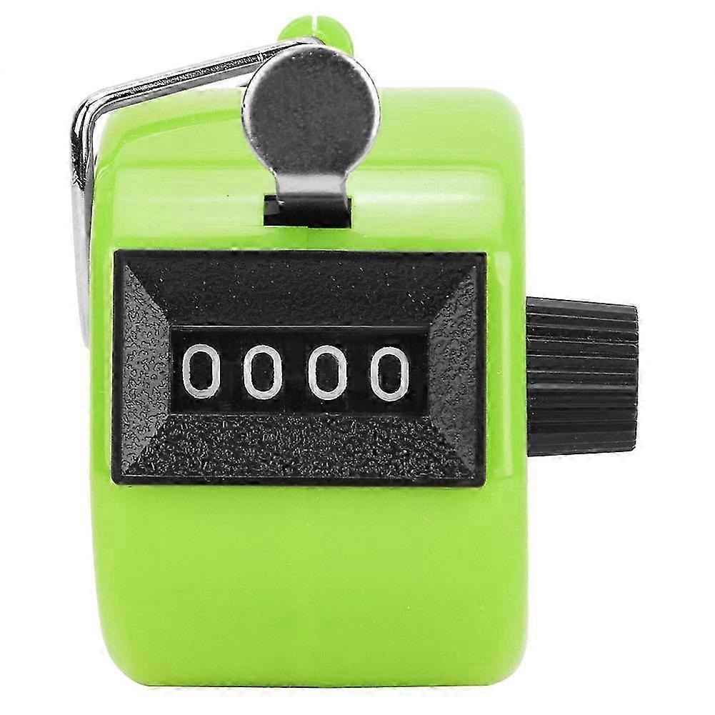 BERM Hand Tally Counter 4-Digits Plastic Knob Reset Handheld Counting Tool with HookGreen