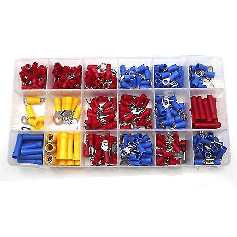 300PCS Electrical Crimp Connector Assortment Set Waterproof Ring Spade Butt Insulated Terminals