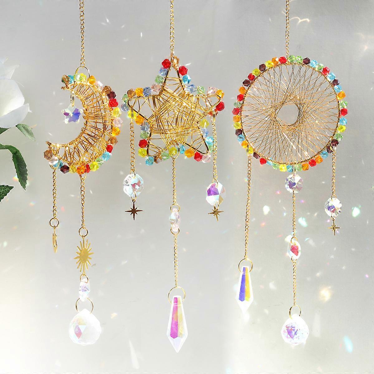 3Pcs Suncatcher 크리스탈, 창 펜던트 장식, 창 장식 교수형, 레인보우 Suncatcher 크리스탈, 홈 가든 장식