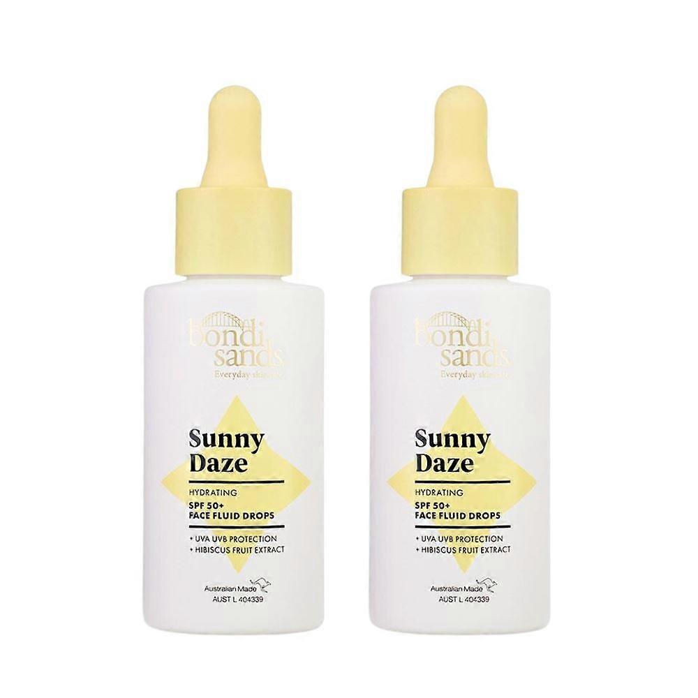 2 x Bondi Sands Sunny Daze Hydrating SPF 50+ Face Fluid Drops 30ml