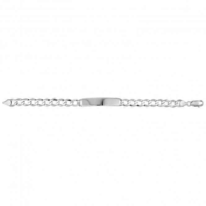 Acotis Silver Id Bracelet Men's Flat Open Curb G2455