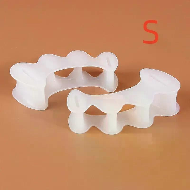 2Pcs=1Pair Hard Silicone Toe Finger Separator 3 Hole Hallux Valgus Orthopedic Spacers Bunion Overlapping Hammer Foot Corrector