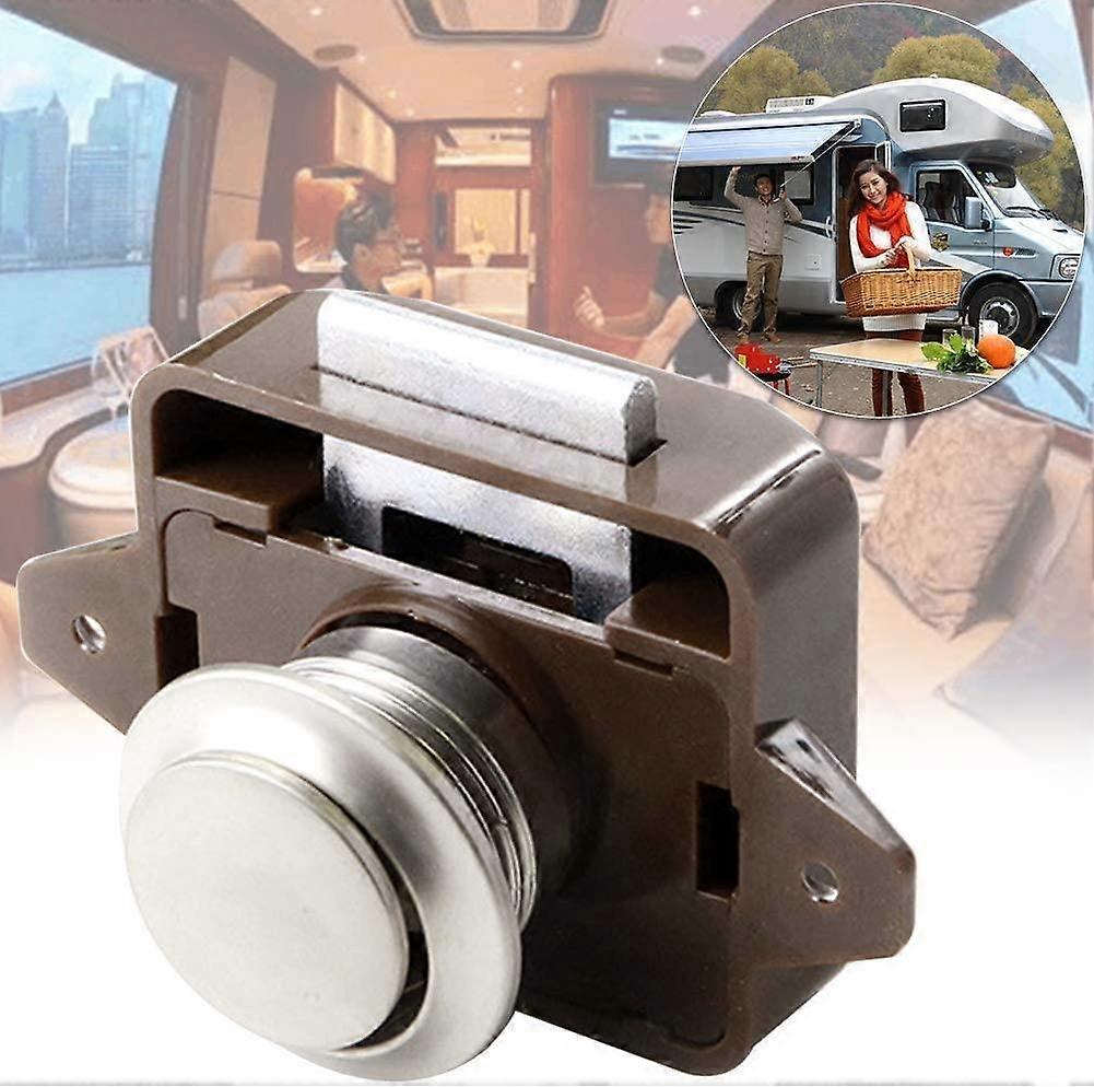 Push Button Catch Lock Cupboard Drawer Door Motorhome Cabinet Knob