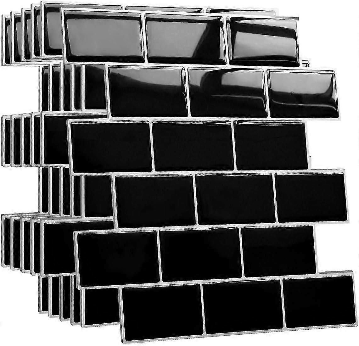 باكسبلاش لاصق أكثر سمكا ، بلاط حائط مزيف ، بلاط حائط لاصق PVC مقاوم للماء ، 5 قطع