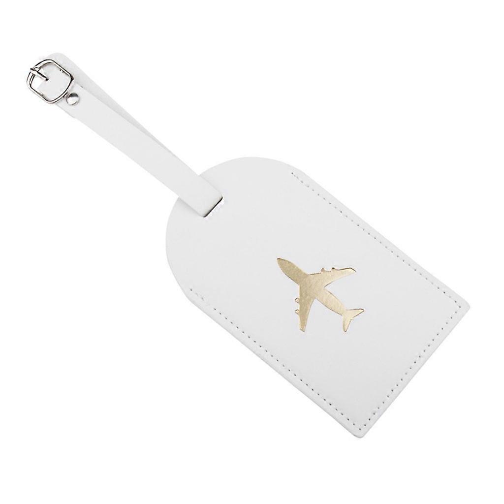 Leder Gepäck ID Tag Schwarz / Weiß Stilvolle Einheitsgröße Gepäck Tasche Tags Schwarz / Weiß mit Bronzing Muster Weiß