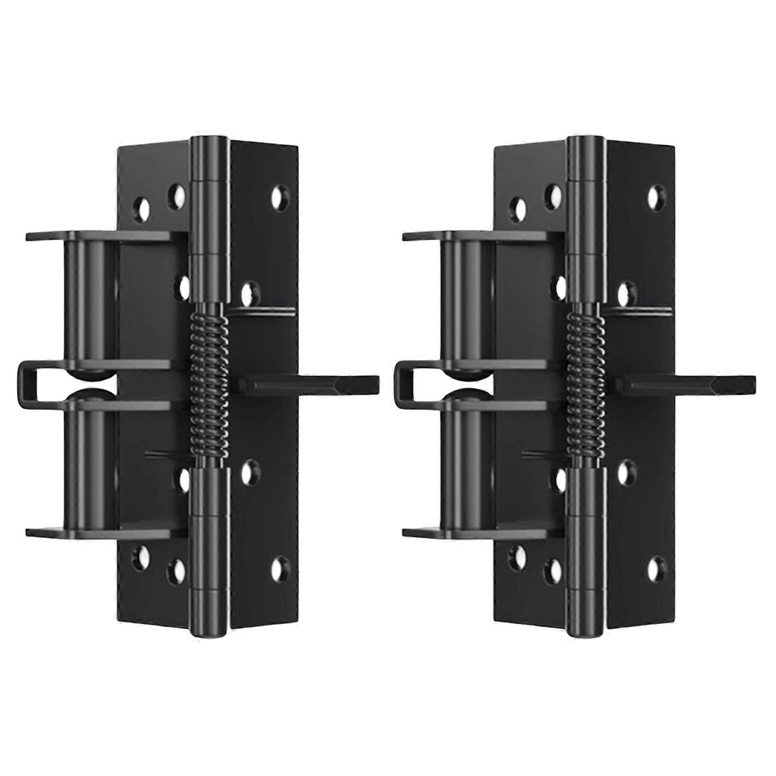 2Pcs 90 Degree Positioning Locking Hinge Buffer Rebound Device  Automatic Door Closer Hinge for Cabinet Wardrobe  Black