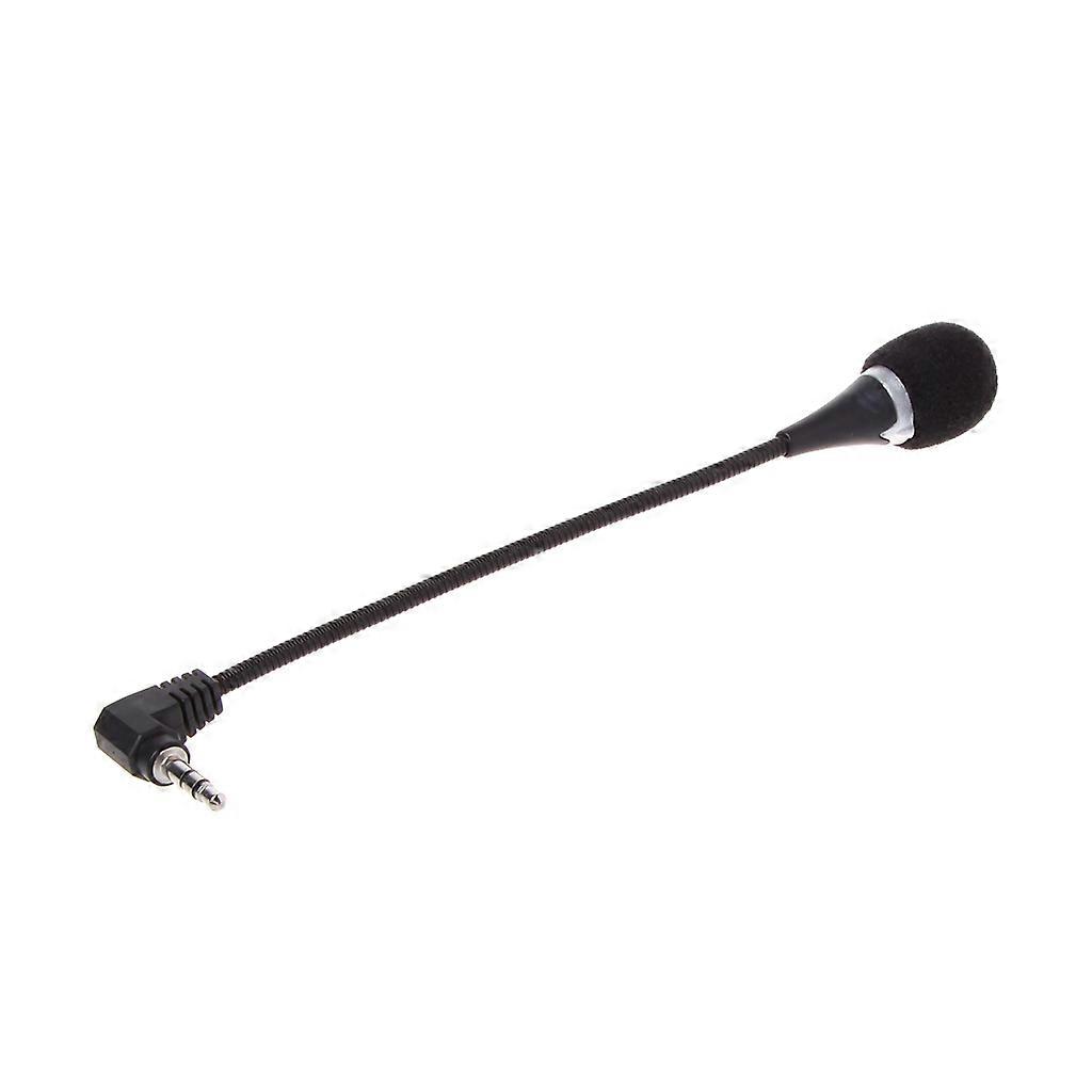 Mini 3.5mm Interface Noise Canceling Flexible Microphone For PC Laptop Notebook  Black