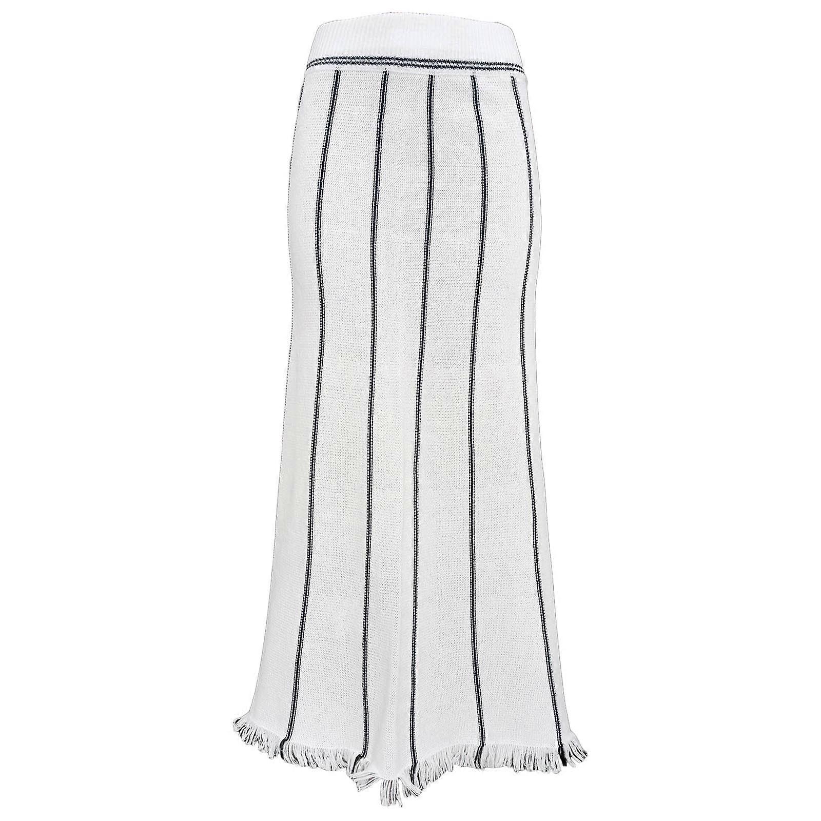 Trendy Striped Knit Skirt Pair It with Tops Jackets and More to Create Stylish Looks for Any Occasion. White XL