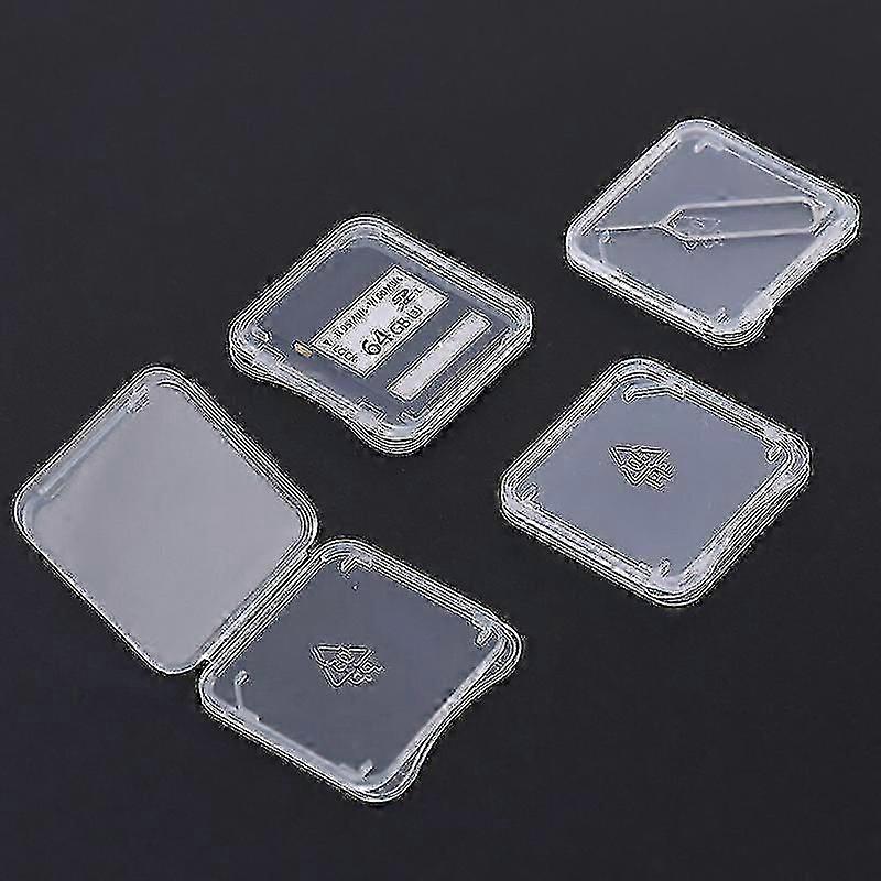 20pcs Transparent Sd Memory Card Case Holder Box Card Reader Storage Boxes Micro