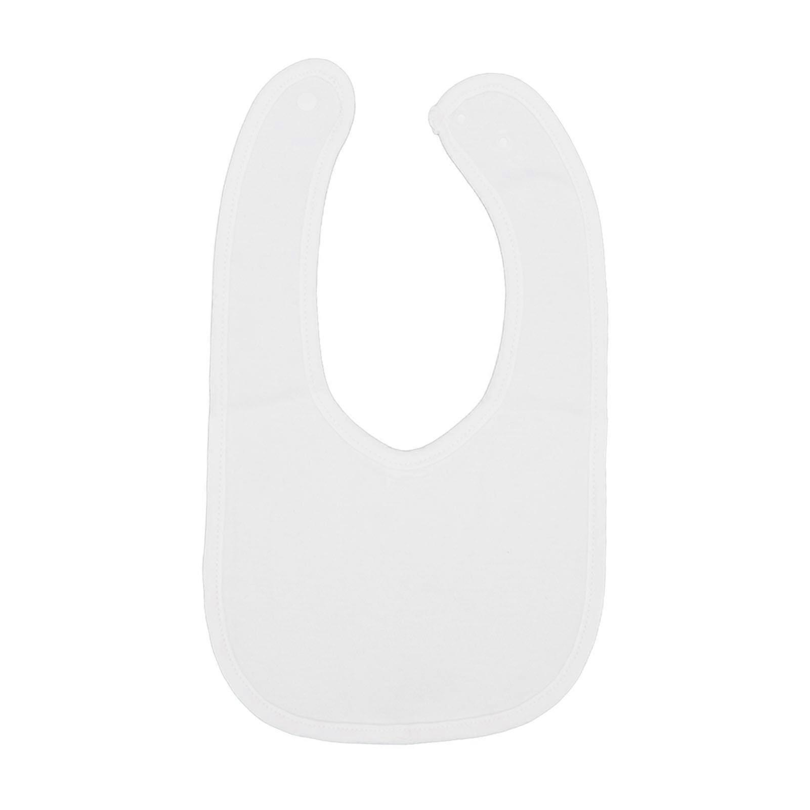 Baby Bib Cotton Pure White Double Layer Regulable Soft Comfortable Machine Washable Toddler Button Bib 