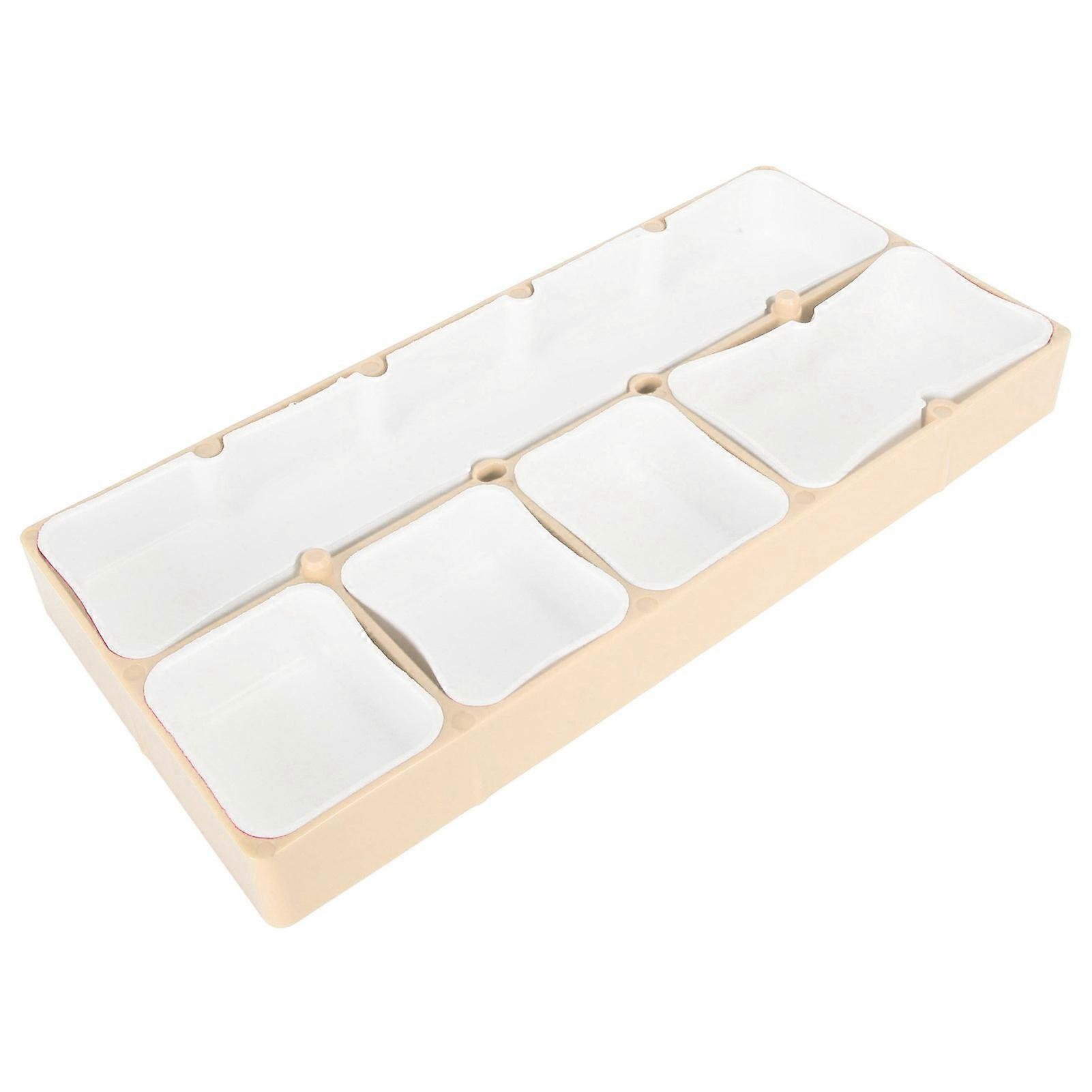 Stackable Watch Parts Storage Box 5 Compartments 27x13x4cm Beige