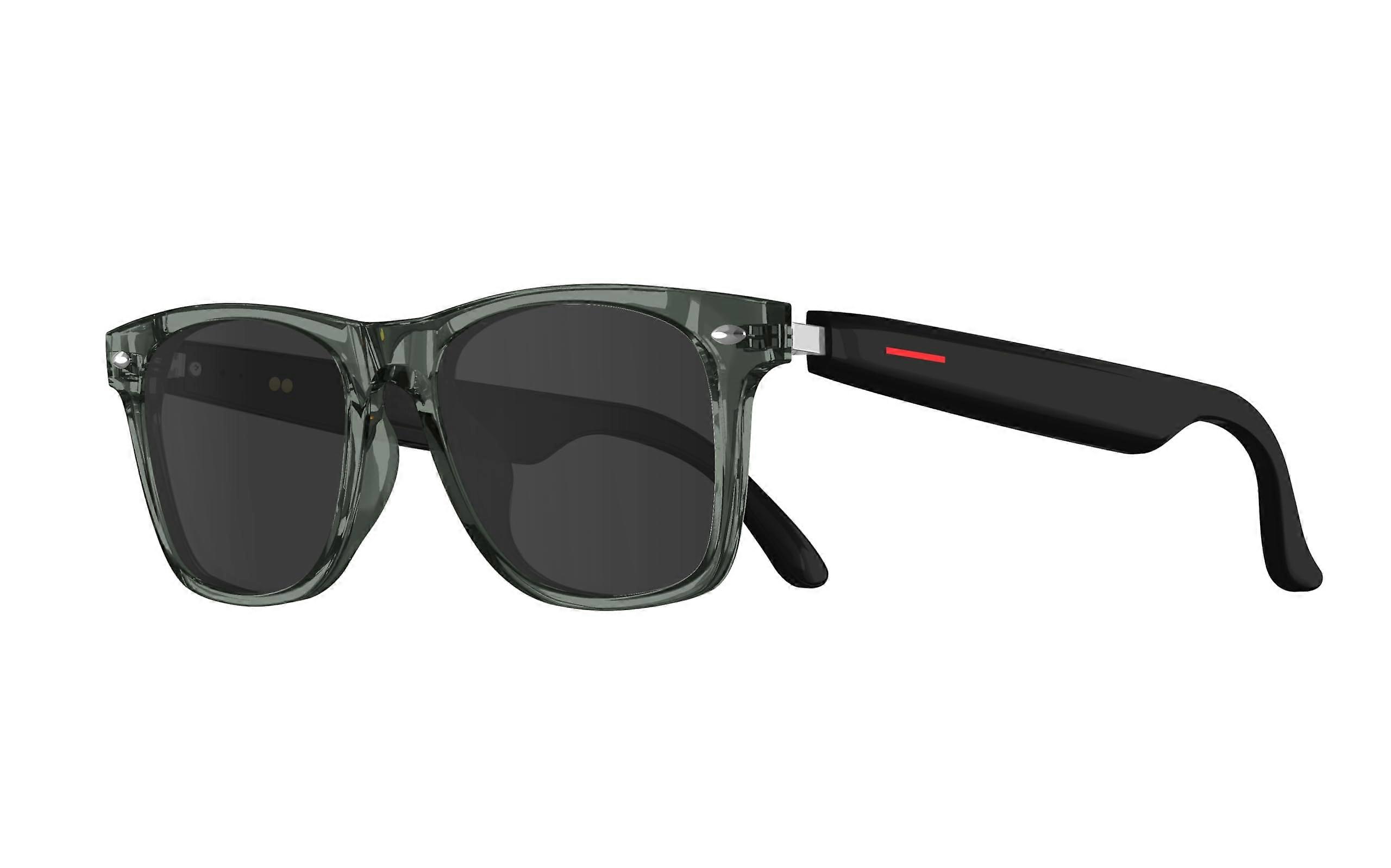 Bluetooth Sunglasses, Smart Bluetooth Glasses for Women,Voice Control,Open Ear Style, Listen Music and Calls (Clear Lens with Dark Green Frame)