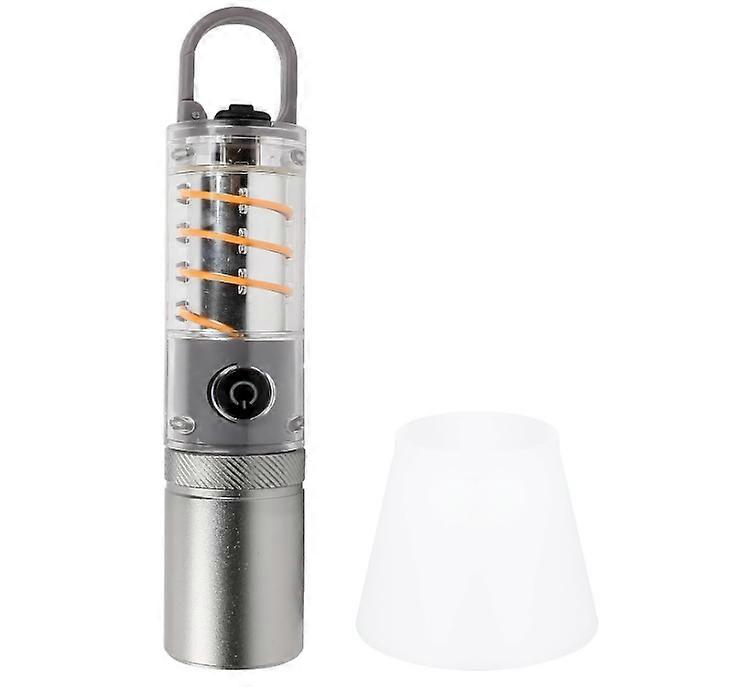 Handheld Camping Lantern Flashlight Type-C Rechargeable High Lumens Zoomable LED Flashlight Worklight(White)