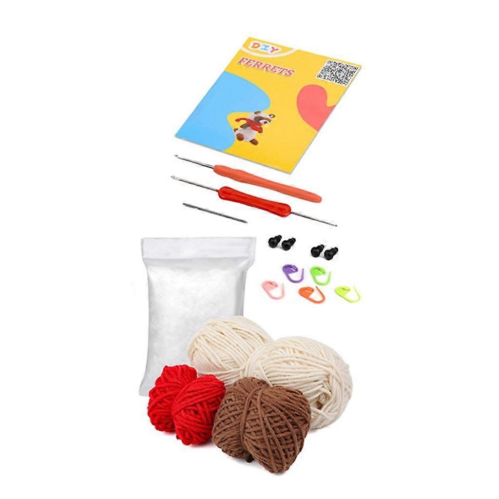 DIY Crochet Animal Set for Beginners Complete Starter Material Pack Include Yarn