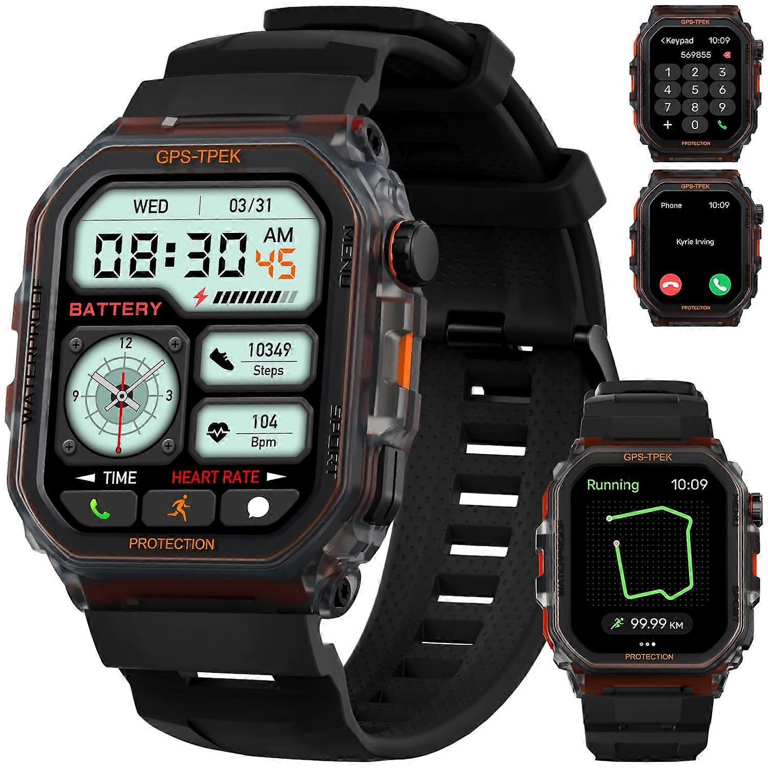 Military Smart Watch for Men (Answer/Make Calls), Smart 1.75'' Watch for Android and iPhone