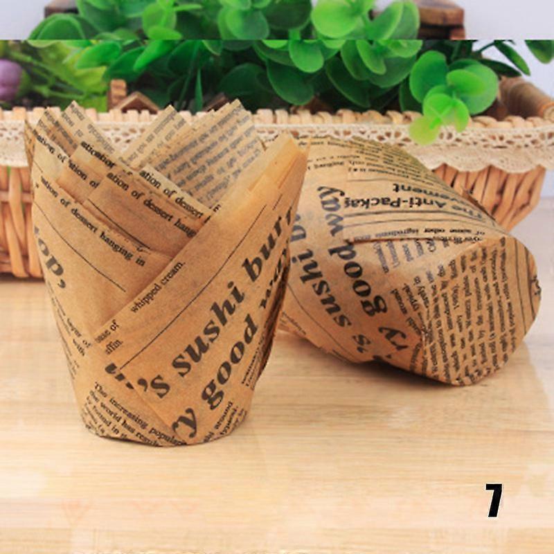 50pcs Tulip Baking Paper Cups Cupcake Muffin Liners Wrappers Baking Cups Muffin Treat Cup Wedding