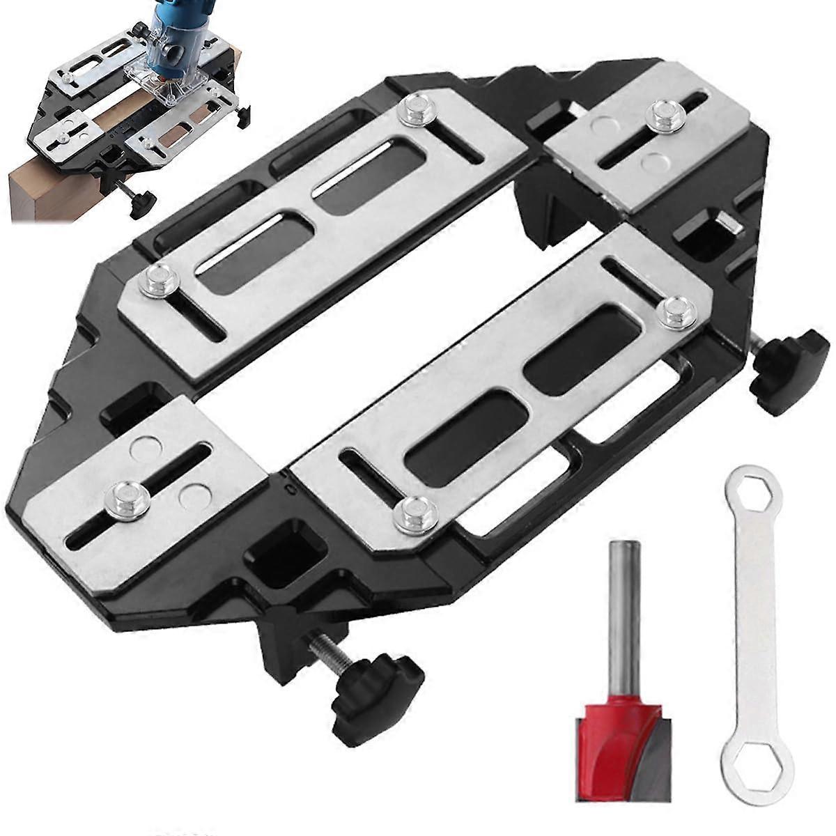 Door Hinge Template Fixture for Precision Woodworking, Hinge Slot Locator, Door Hole Opener, Adjustable Size