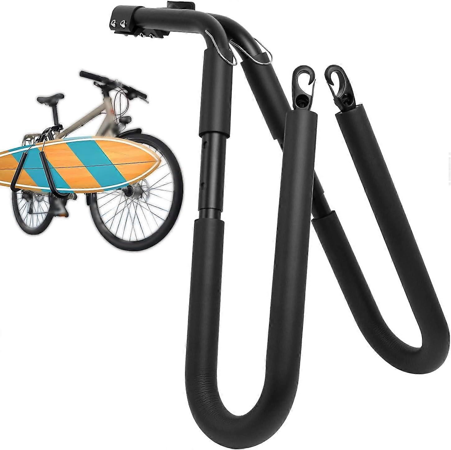 Surfboard Bike Rack, Adjustable Surfboard Carrier Mount, Surf Rack, Surf Board Holder, Wakeboard Holder for Boogie Board Shortboard up to Length 8ft