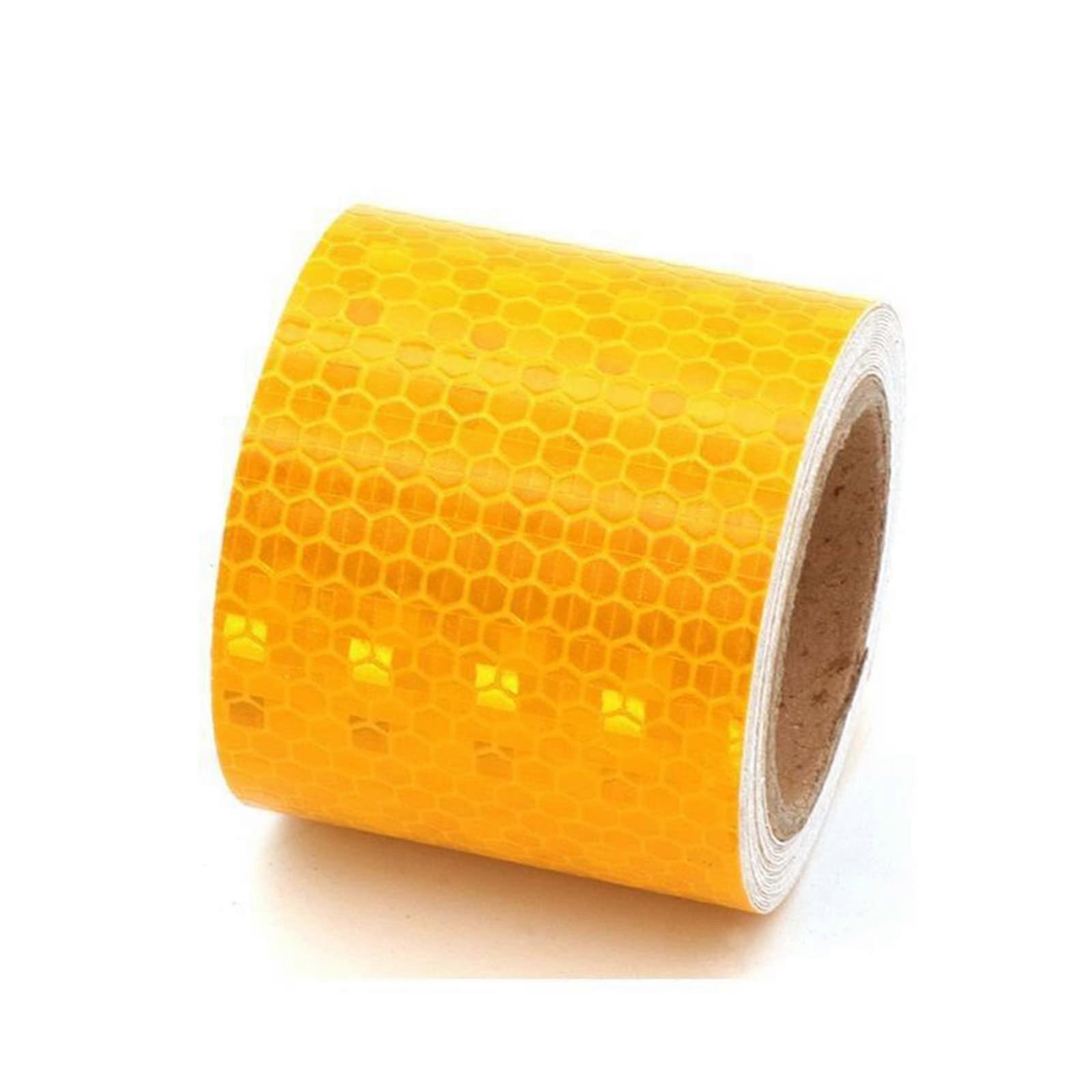 Marking Tape Hazard Tape,Floor Marking Tape,Reflective Conspicuity Tape, Tape Highly Visible,for Trailers,Outdoor Cars,Trucks(Yellow)
