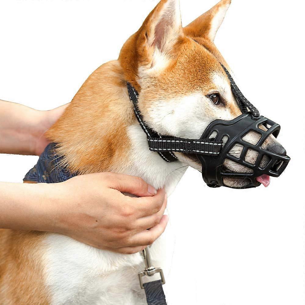 Dog Muzzle for Long Snout Dogs, Breathable Basket Muzzle for Dogs, Prevent Biting(L)