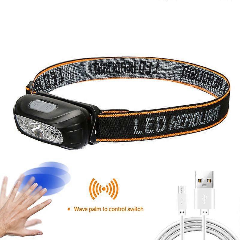 Motion Sensor COB LED Headlamp USB Rechargeable Induction Headlamp Portable Bright Multimode with Built-in Battery