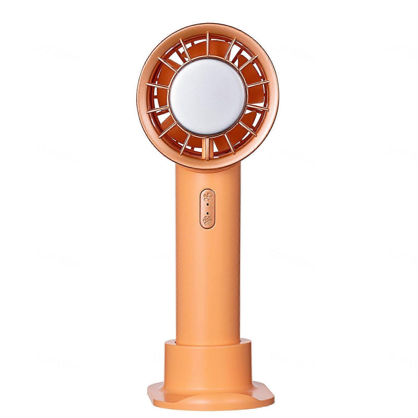 Handheld Turbo Fan Mini Cold Compress Hand Fan USB Rechargeable Orange Portable Cooling Fan
