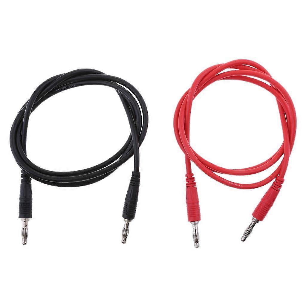 2x 4mm Stackable Banana Plug Wire Silicone Test Cable Lead for Multimeter 1m