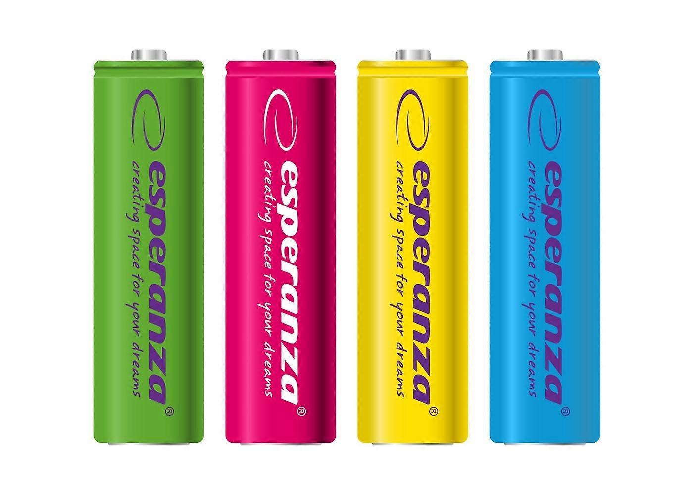 Esperanza Rechargeable Batteries Ni-Mh Aa 2000Mah 4pcs. Mix of colors