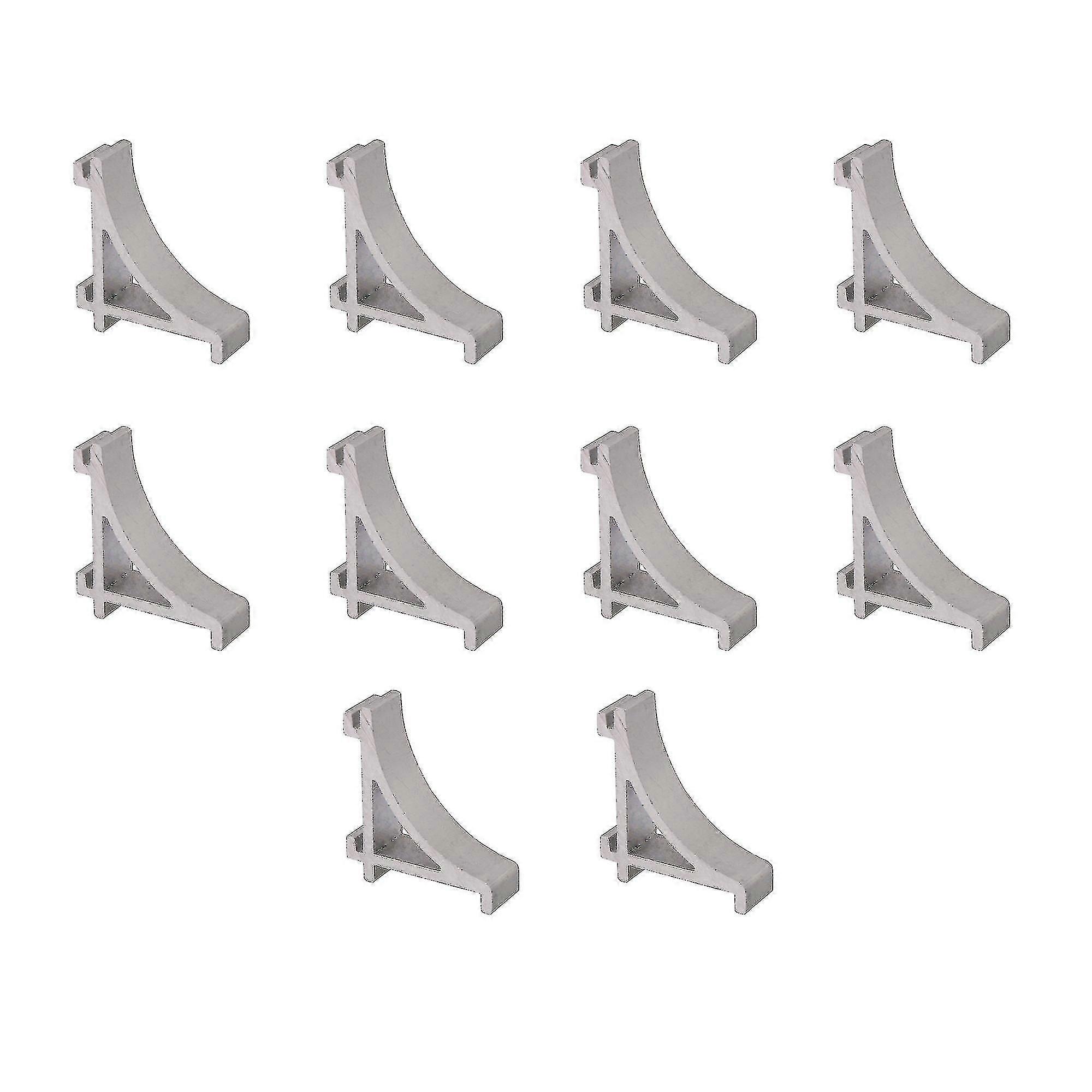 10 Pcs Aluminum Alloy Silver 2.3cm Fridge Shelf Support Hooks