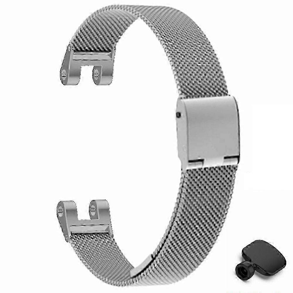 Lily metal watch strap milanese mesh wrist band replacement with tool gray p