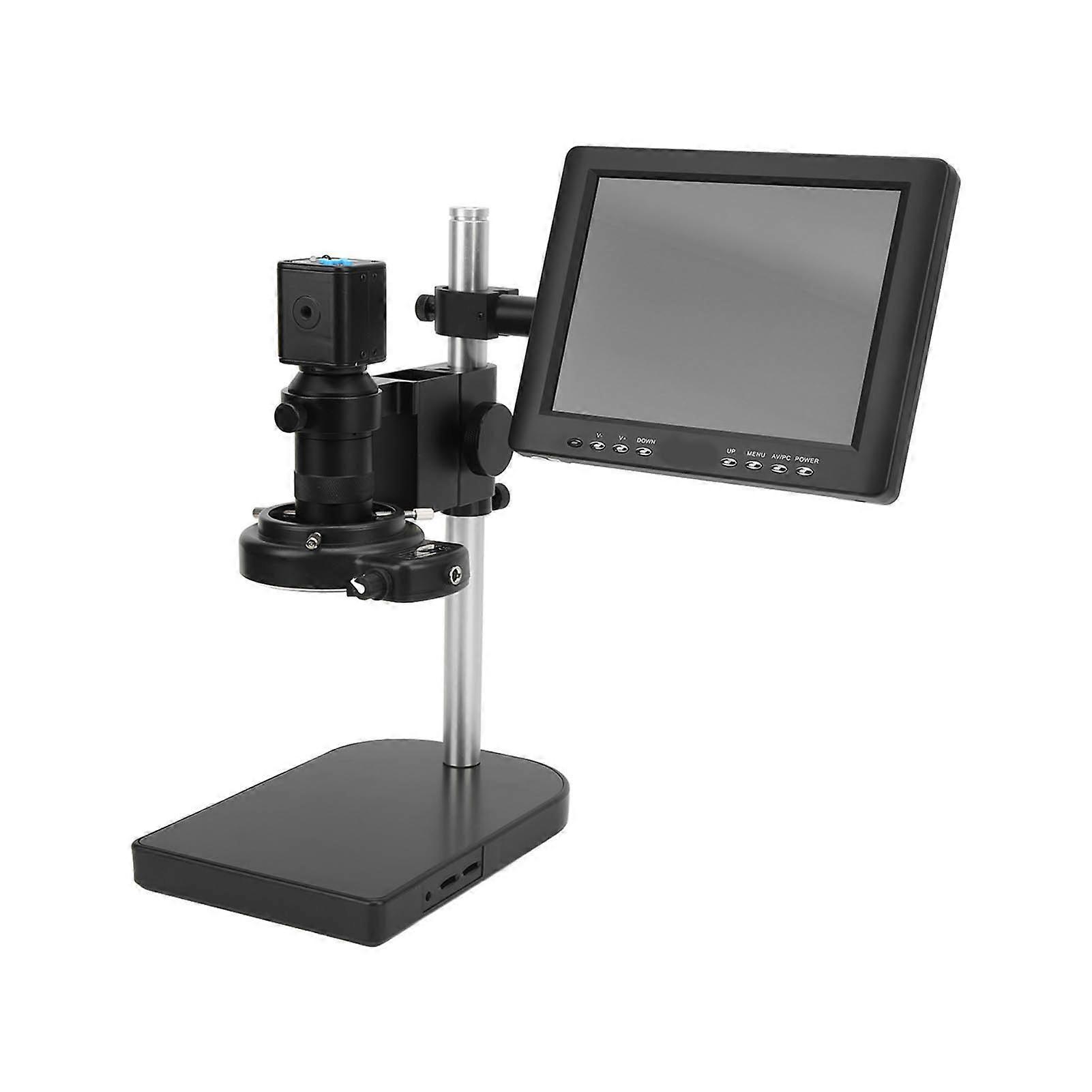 Industry Microscope Camera Kit 16MP 2K USB Port High Definition 150X C Mount Lens 144LED 8in Screen AC100‑240VEU Plug 