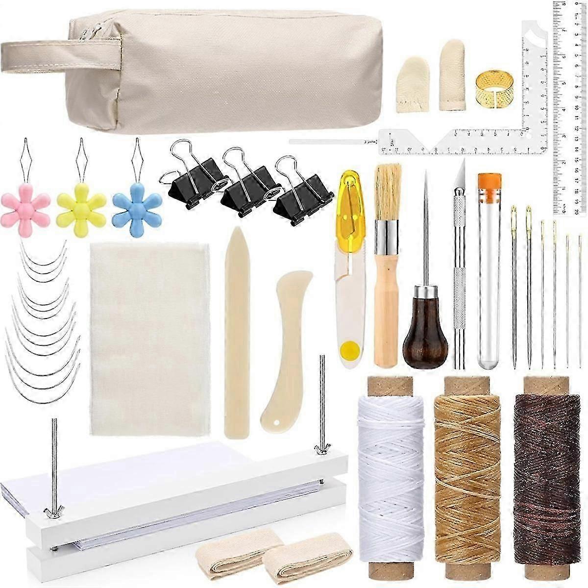 Kits Træ Bogpresse Bogbinding Forsyninger Hånd Bogbinding Værktøjssæt til DIY Bogbinding