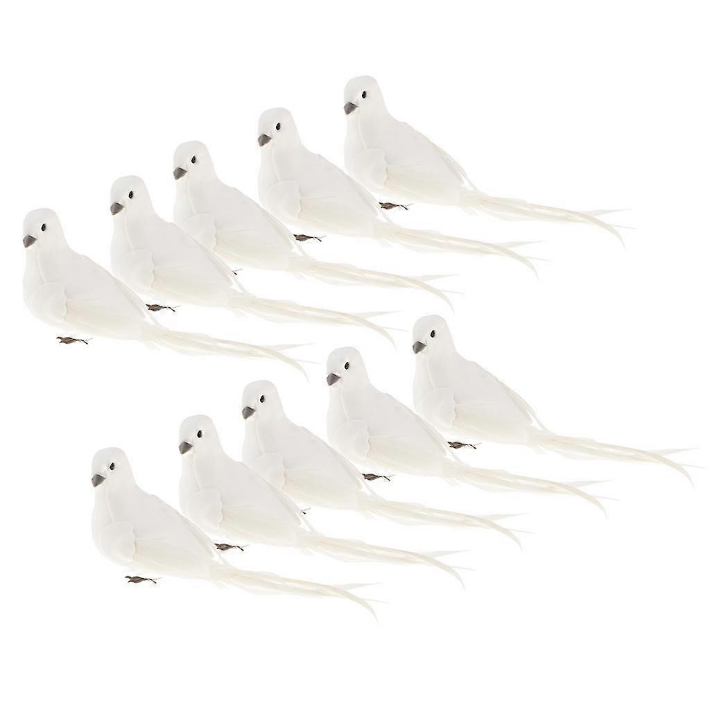 10Pcs Long Tail Feathered Artificial Animals Wedding Decor
